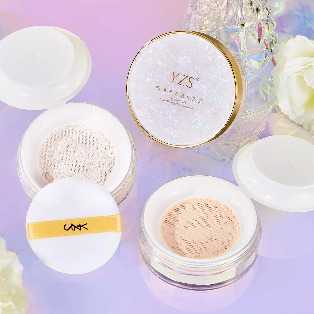 Clear Loose Powder Makeup Oil-Control Matte Loose Powder Professiona Ventilate Concealer Fixed Makeup Powder Makeup Supplies