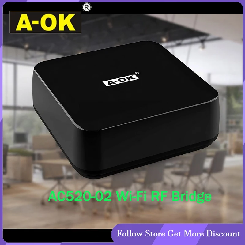 A-OK AC520-02 WiFi Bridge RF Box Tuya App Compatible Smart Remote Controller for AOK RF Curtain Motor view 2
