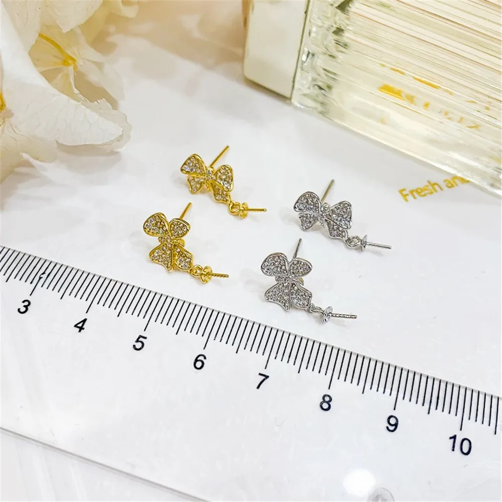 925 Stamped Alloy Gold Plating Pearl Earrings Setting DIY Jewelry Findings, Craft Supplies Handmade Earrings Accessory No Pearl