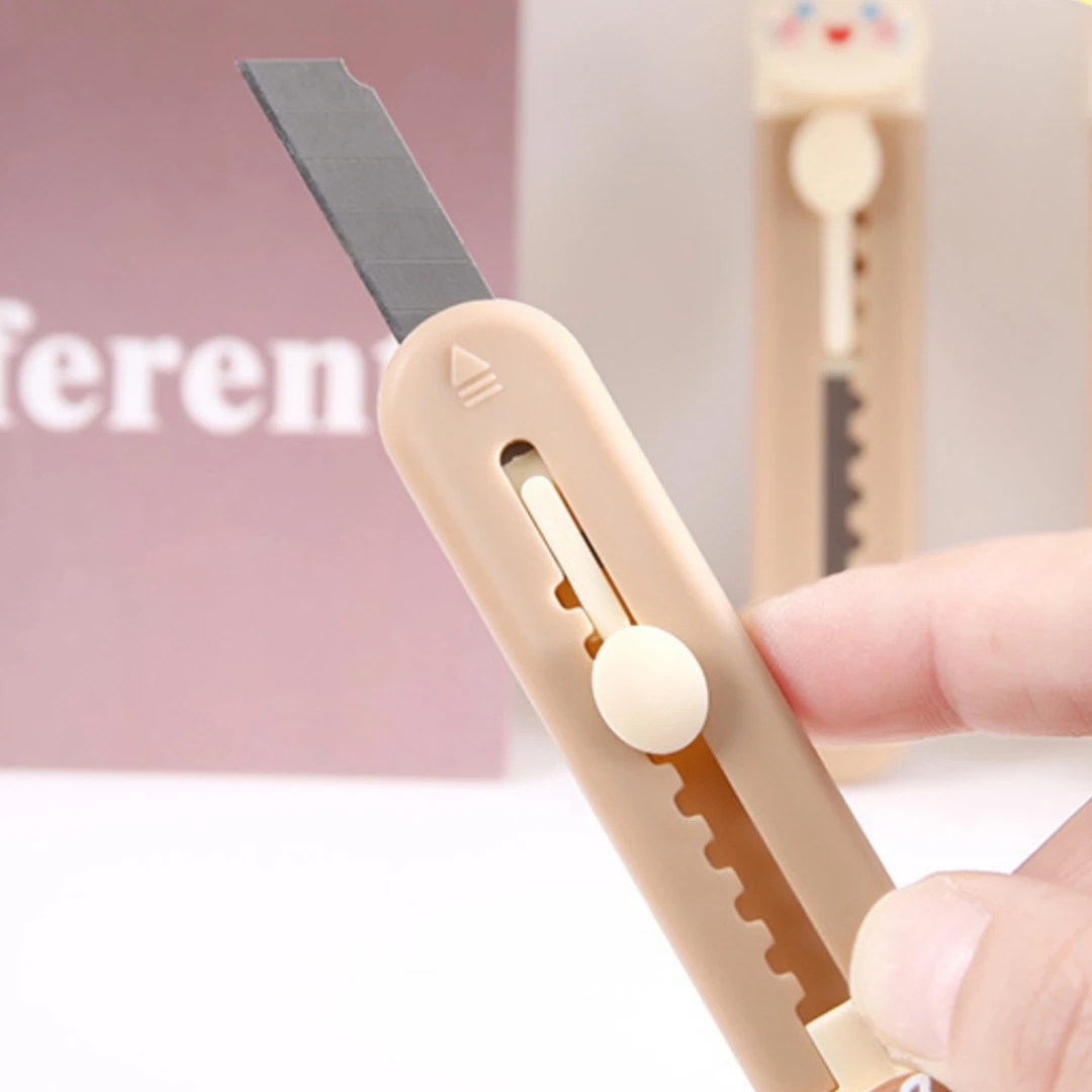 Cuchillo de oso portátil, cuchillo de desembalaje, cuchillo retráctil para desembalar oficina Diy