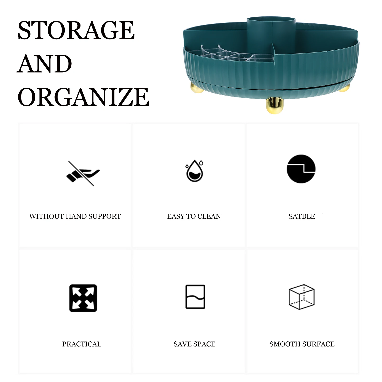 

Storage Box Bathroom Organizer Cosmetics Organiser Makeup Perfume Tray