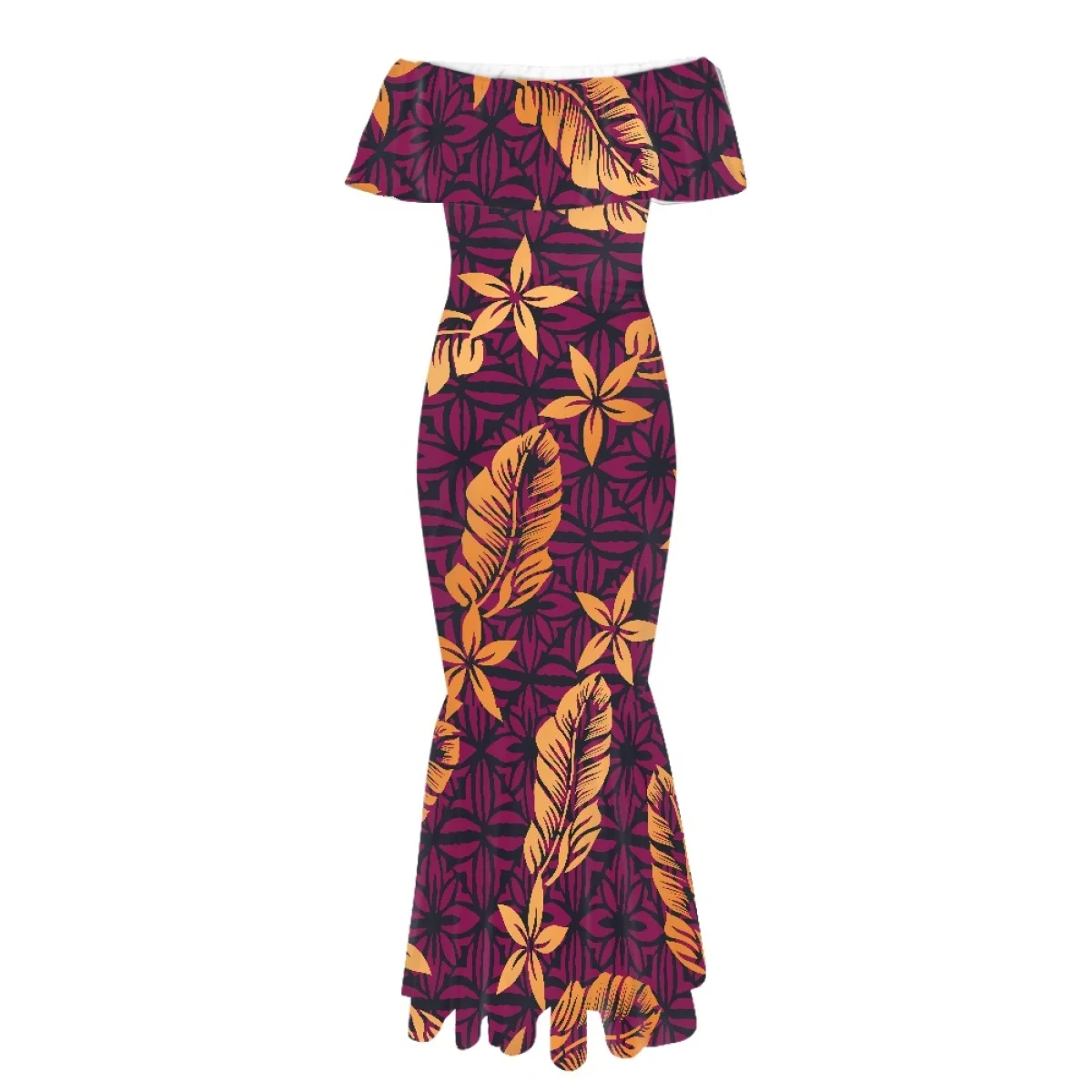 Summer Islands Women Off The Shoulder Polynesian Tribal Clothing Samoa Hawaii Tapa Bodycon Sexy