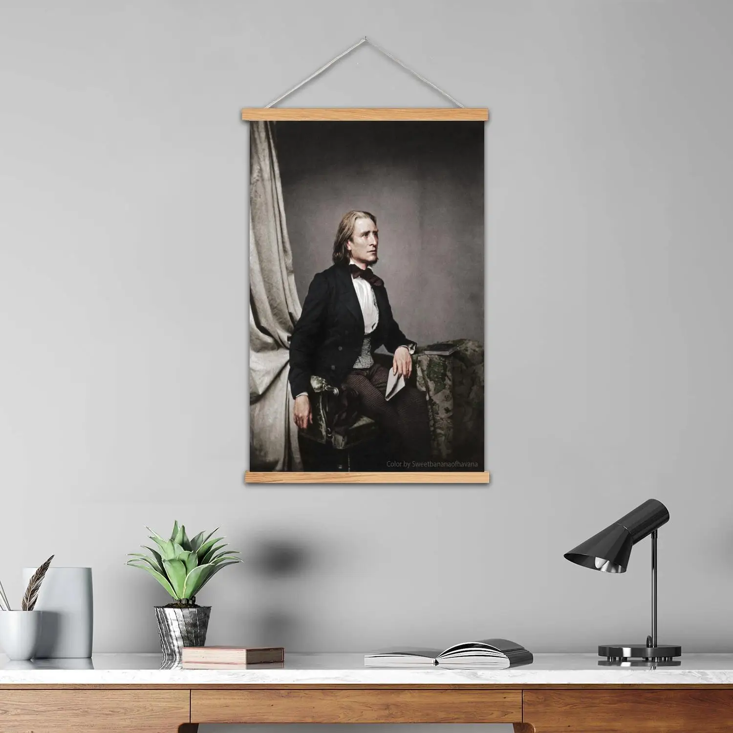Franz Liszt composer Framed Wall Painting Canvas Art Poster, Wall Art  Modern Family Bedroom Decor Posters,Decorative painting