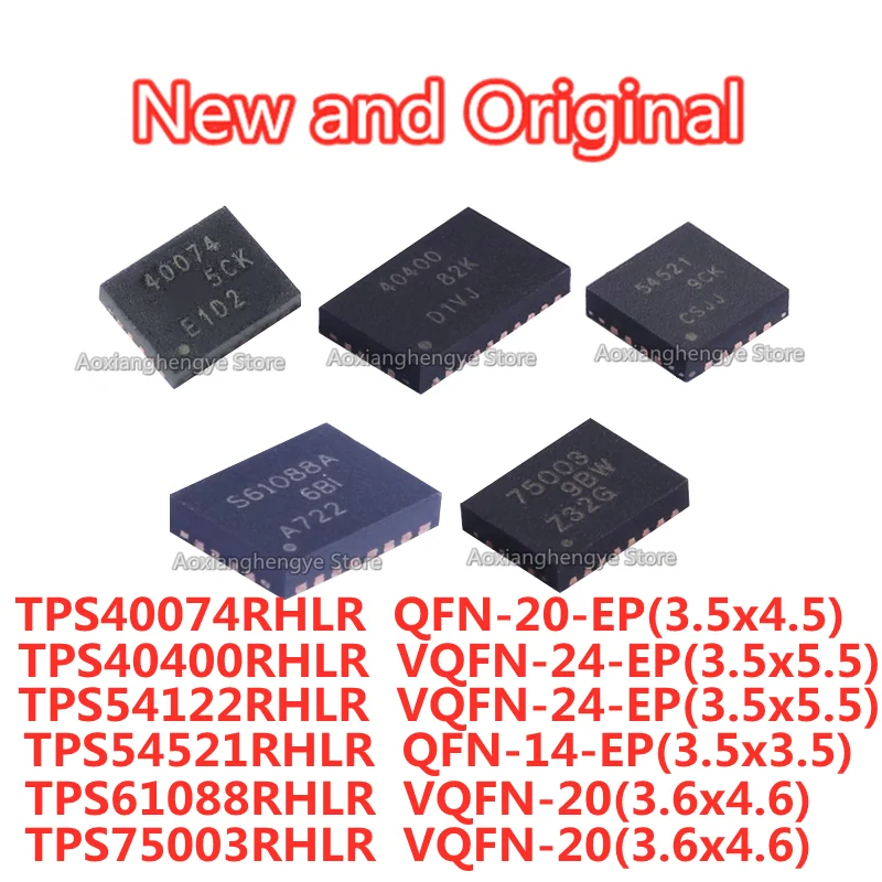 5PCS TPS40074RHLR TPS40400RHLR TPS54122RHLR TPS54521RHLR TPS61088RHLR TPS75003RHLR QFN20 VQFN24 QFN14 VQFN20 DC-DC power chip