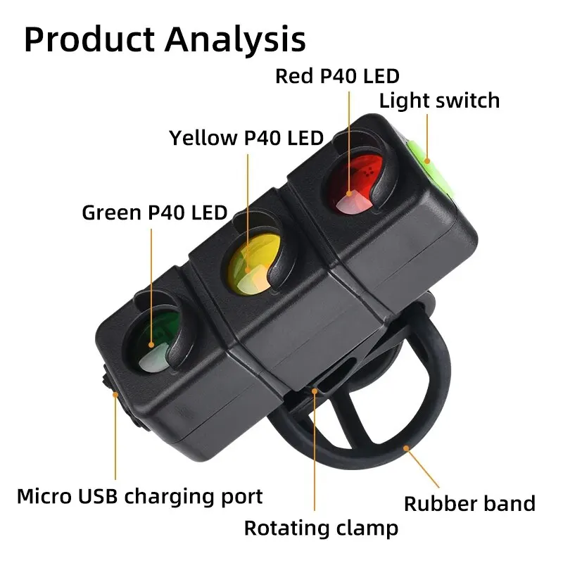 COBA LED Bicycle Taillight Red Blue Green Caution Emergency Police Light with Clip USB Rechargeable Cycling Flashing Warning