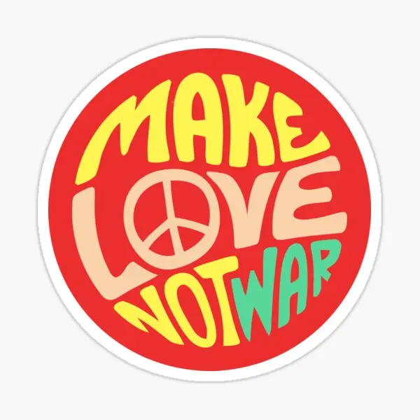 Inspirational Quote Make Love Not War  5PCS Stickers for Wall Stickers Home Cute Decor  Cartoon Print Anime Art Car Background