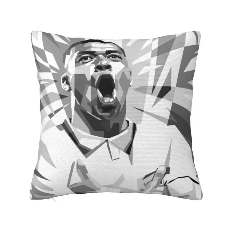 Custom Nordic Mbappes Football Cushion Cover for Sofa Velvet KM Soccer Pop Art Pillow Case