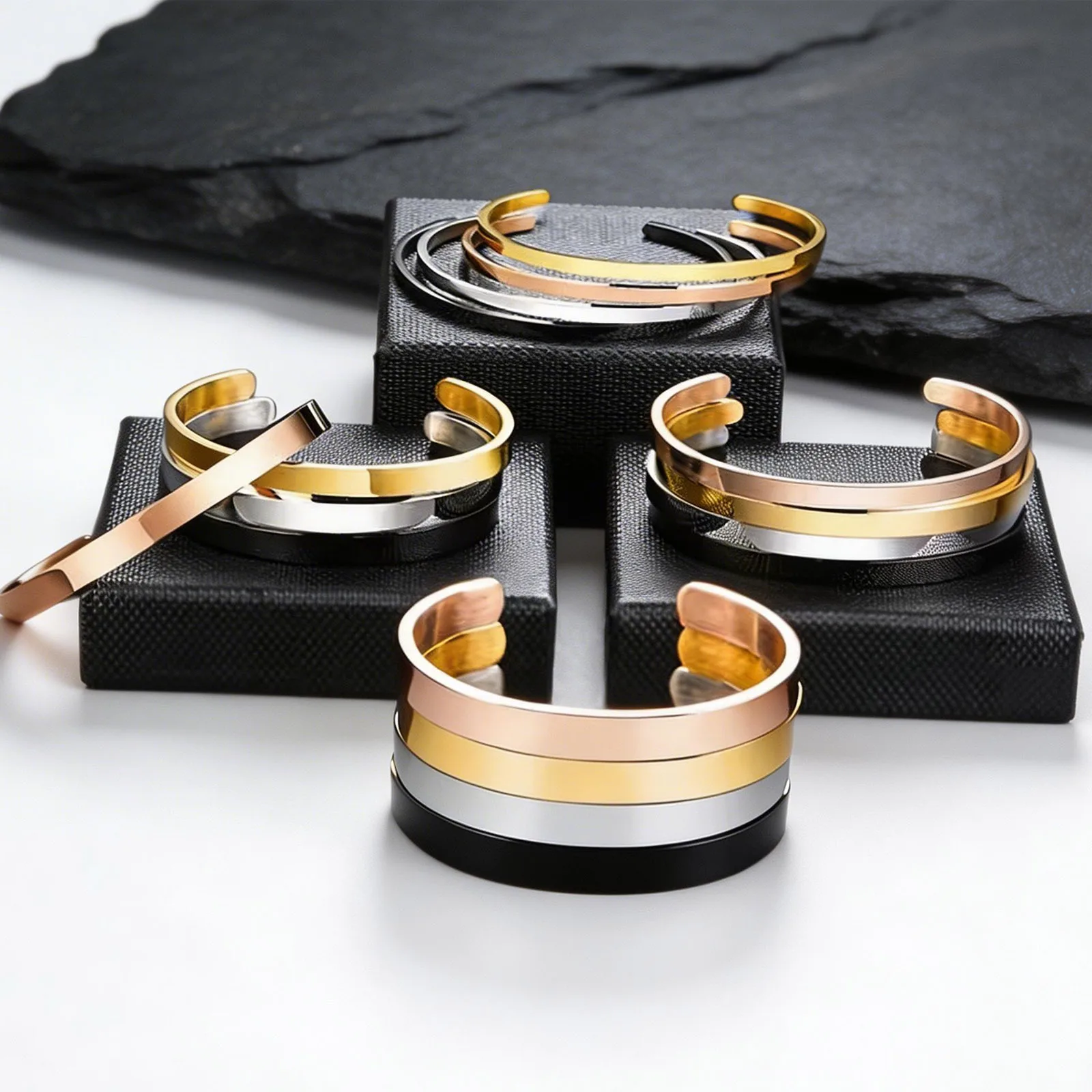 Classic Openning Bangles Bracelet for Women Men,Stainless Steel Cuff Bracelet,High Polished Bangles Gift