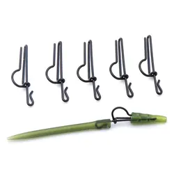 20pcs Carp Fishing Accessories Lead Clips With Quick Change Fish Hook Swivel For Carp Helicopter Rig Terminal Tackle Snap Swivel