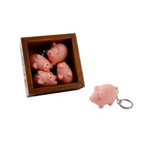 Cartoon Mini Flashlight Pig Animal Shape LED Light Key Rings Luminous Key Chains