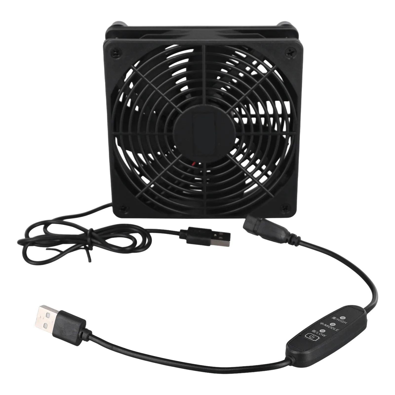 5V USB Powered Fan 120mm USB Router Fan For Home Office 100CFM Airflow 2000RPM To 2300RPM 27dB Noise Level 5V USB Power