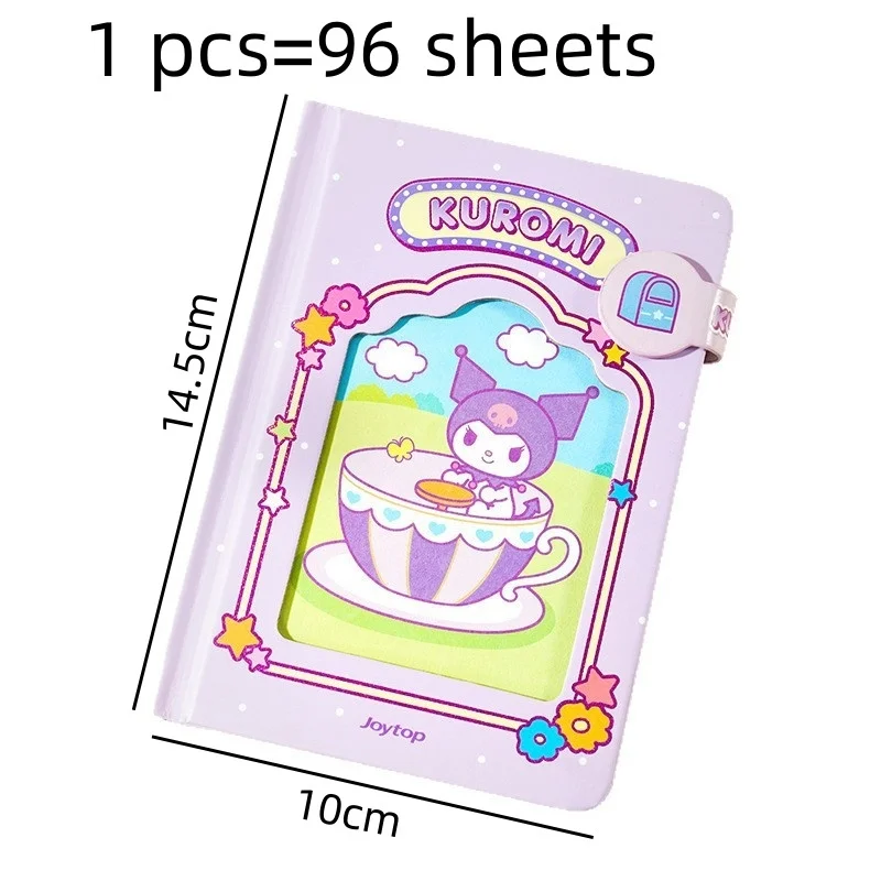 4pcs/lot Sanrio Kuromi Melody Cinnamoroll Kitty Memo Pad Cute Portable Note Book Diary Planner Stationery Gift School Supply