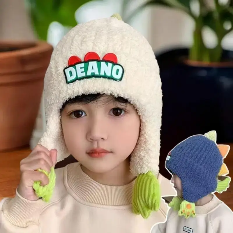 

(JYA2)Baby Autumn And Winter Hat Super Cute Dinosaur Modeling Wool Hat Boys And Girls Warm Pullover Knitted