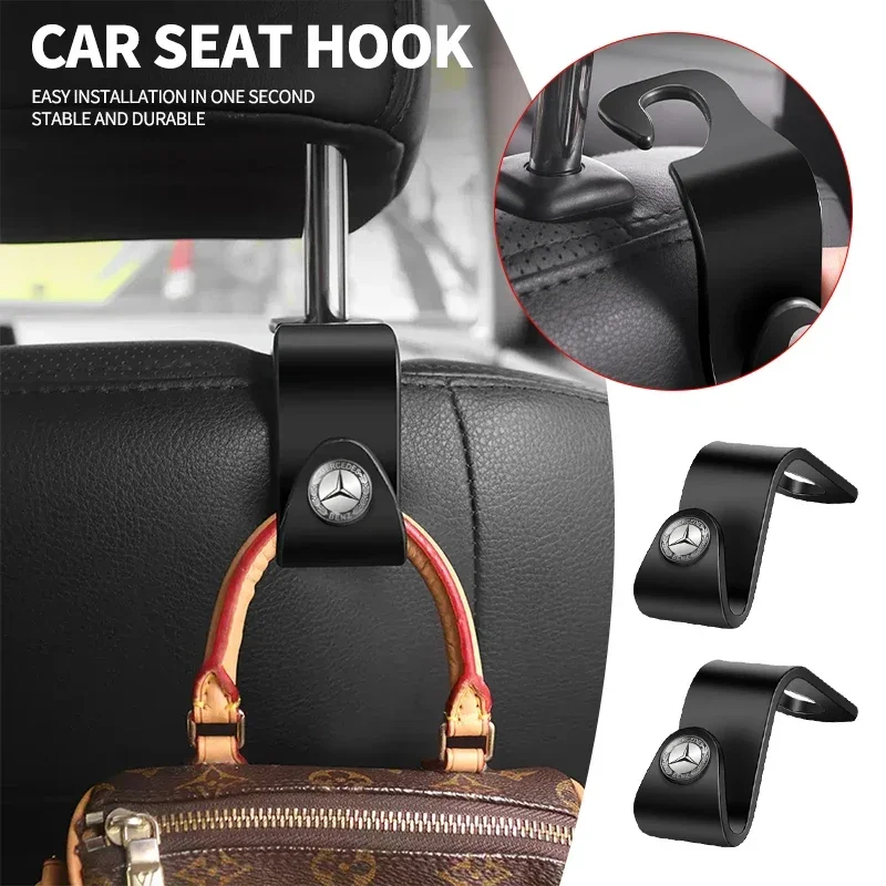 1/2Pcs Portable Car Seat Back Hooks Storage Accessories For Mercedes Benz AMG W206 W204 W205 W212 W213 W221 W222 W223 W251 W464