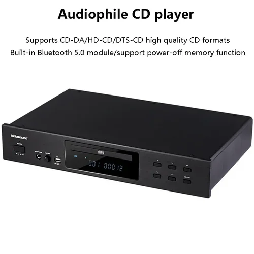 전문 HIFI CD 플레이어, 오디오 애호가 홈 블루투스 5.0 음악 USB 디지털 오디오 플레이어, CD-DA 포맷 내장 이어 앰프 지원
