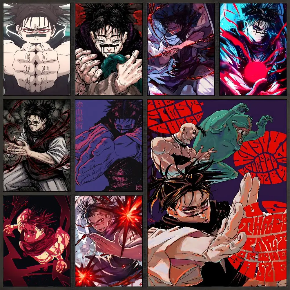 Anime Choso Jujutsu Kaisen Poster zum Abziehen und Aufkleben, Wandkunst, PP, wasserfest, HD, für Schlafzimmer, Wohnzimmer, Heimdekoration, Geschenk