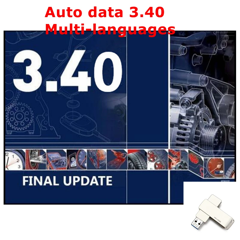 2023 Hot Sale Auto Data 3.40 Auto Repair Software Multi-languages Send by CD Guide Version Remote Automotive Car Tool Software