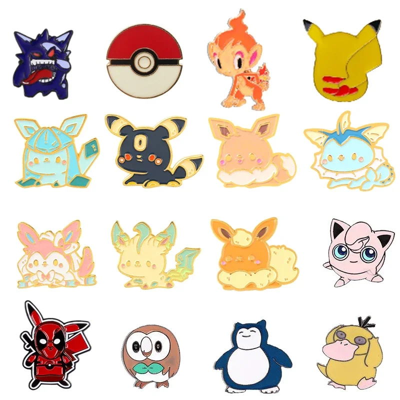 Pokémon Pikachu Game Console Enamel Pins Badges Brooches Japanese Anime Squirtle Funny Punk Denim Jacket Badge Lapel Pin Friends