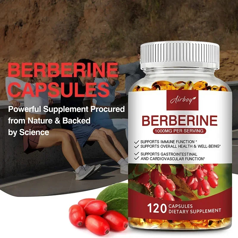 Berberine-capsules - Ondersteuning van de totale gezondheid en immuunfunctie, bevordert de spijsvertering, verbetert de energie, anti-oxidant en anti-aging