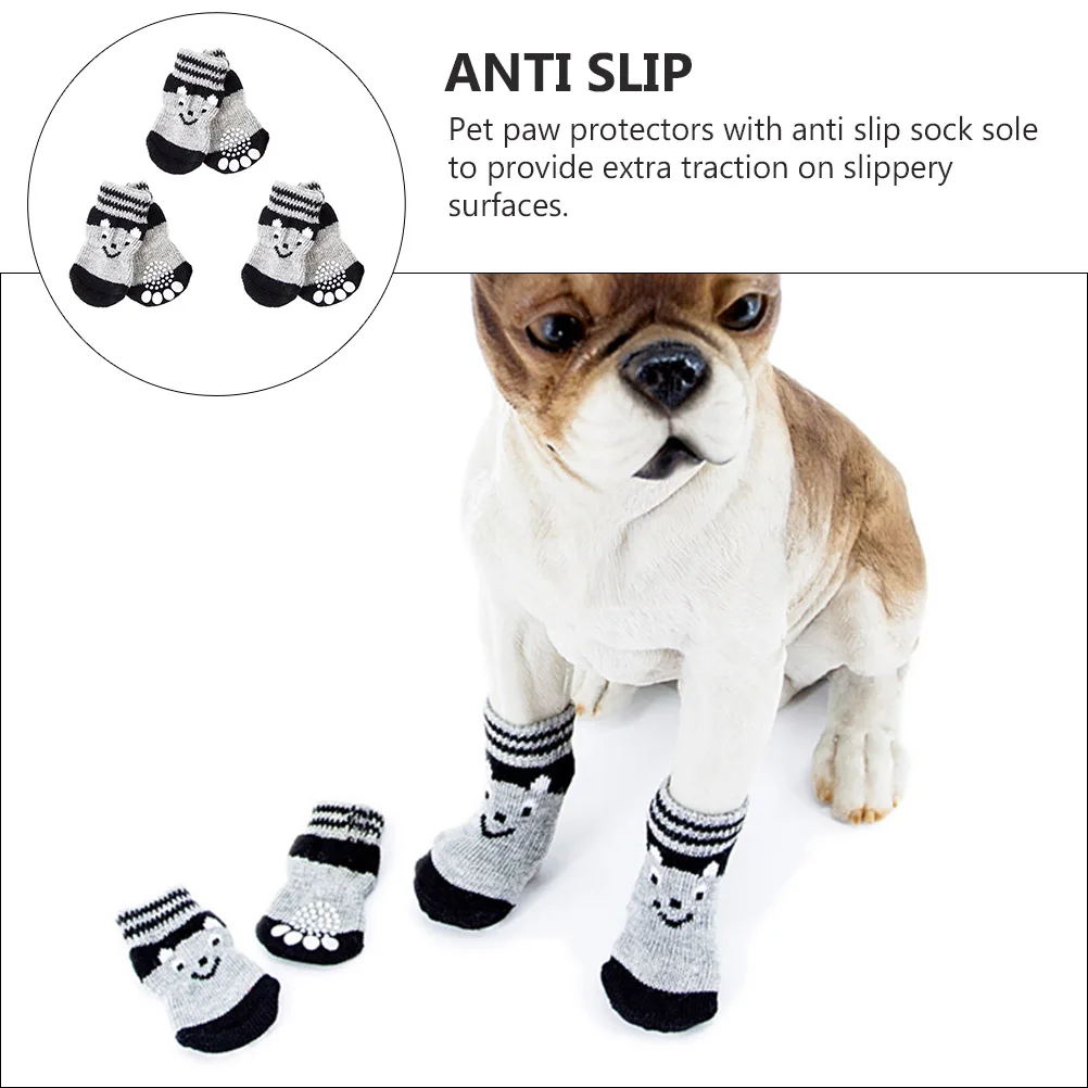 

Socks for Pet Anti-slip Cotton Foot Cover Dog Booties Grip Paw Shoes Hardwood Floors Bridegroom