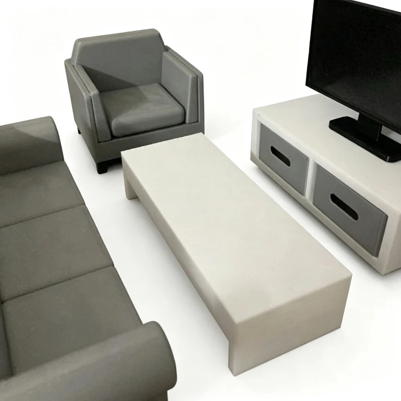 1/12 Living Room Sofa Set TV Dollhouse Scene Diorama For Figma Megami Device Action Figure Display Model Toy Accessories