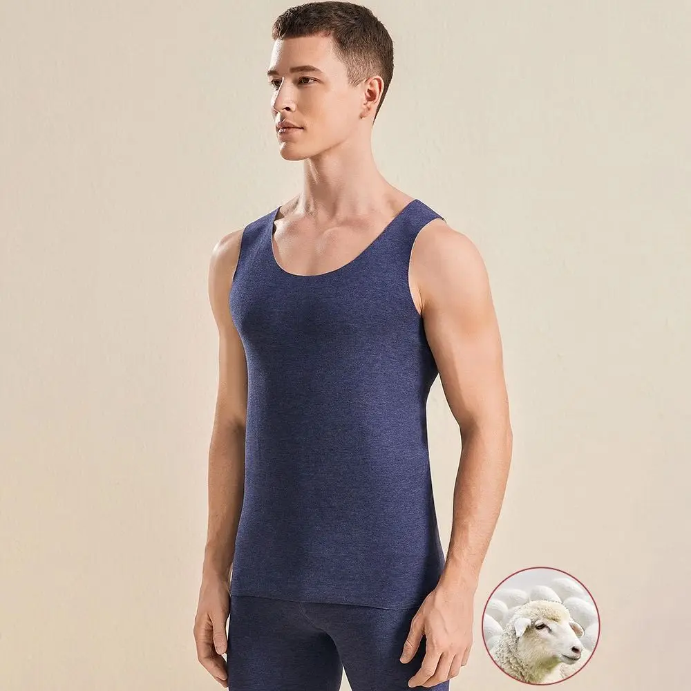 

New Round Neck Thermal Underwear Warm Trackless Vest Bottoming Shirt Breathable Underwear Tank Top Winter