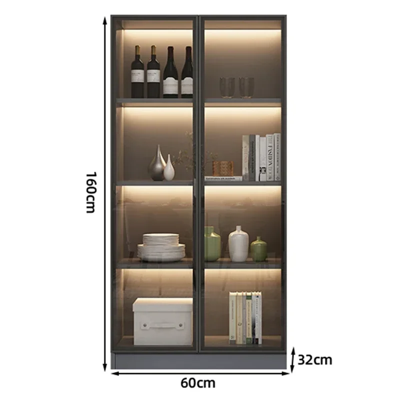 Showcase Display Wine Cabinets Rack Cellar Shelf Bar Wine Cabinet Glass Living Room Wohnung Bar Schrank Indoor Bar Furniture