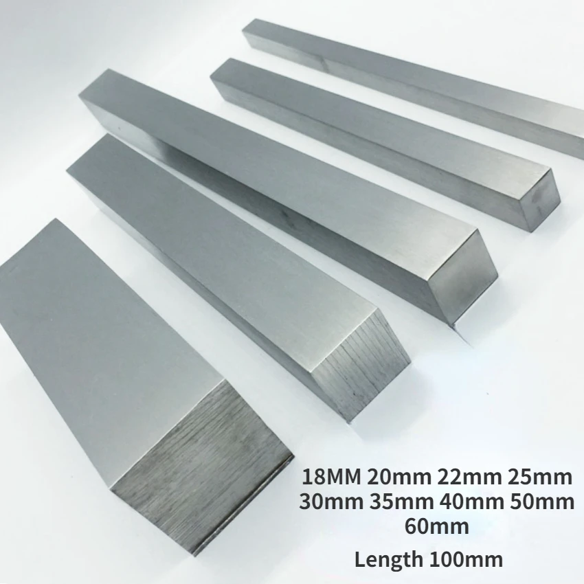 304 Stainless Steel Square Bar Rod  18MM 20mm 22mm 25mm 30mm 35mm 40mm 50mm 60mm Length 100mm