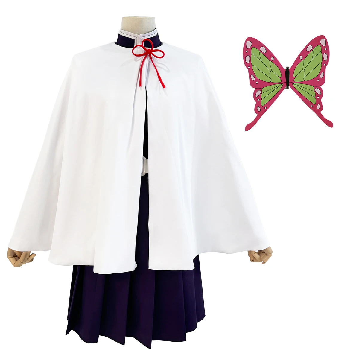 

HOLOUN Tsuyuri Kanawo Anime Cosplay Costume Embroidery Purple Top Skirt White Cloak Belt Convention Halloween Christmas Gift