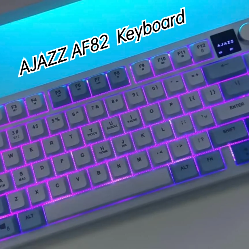 

AJAZZ ‌ Беспроводные трехрежимные клавиатуры AF82 с низкой задержкой, эргономичные, с возможностью горячей замены, для киберспорта, игровые аксессуары для ноутбуков, настраиваемые клавиатуры