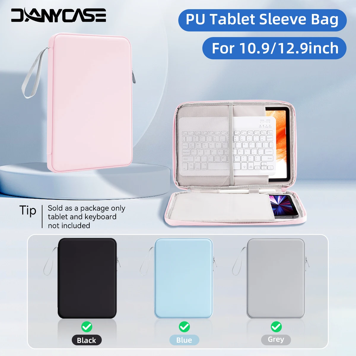 Tablet Sleeve Bag For iPad Pro 12.9 Air 11 13 7.9-12.9 inch for iPad Samsung Xiaomi Lenovo Cover Shockproof Pouch Multi Pockets