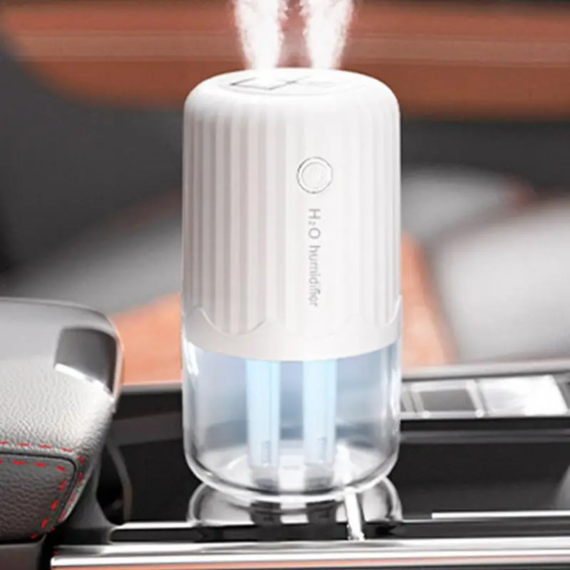 Automotive interior Humidifier Portable Cool Mist Diffuser Small Rechargeable Double Spray Large Capacity Air Desk Humidifier