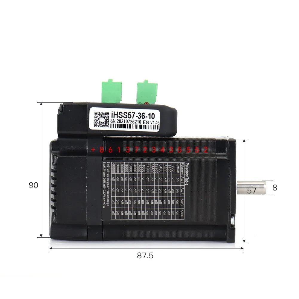 JMC 2Phase Nema23 1N.m 0-1500rpm Hybrid Integrated Closed Loop Stepper Servo Motor Driver 36VDC iHSS57-36-10 for CNC