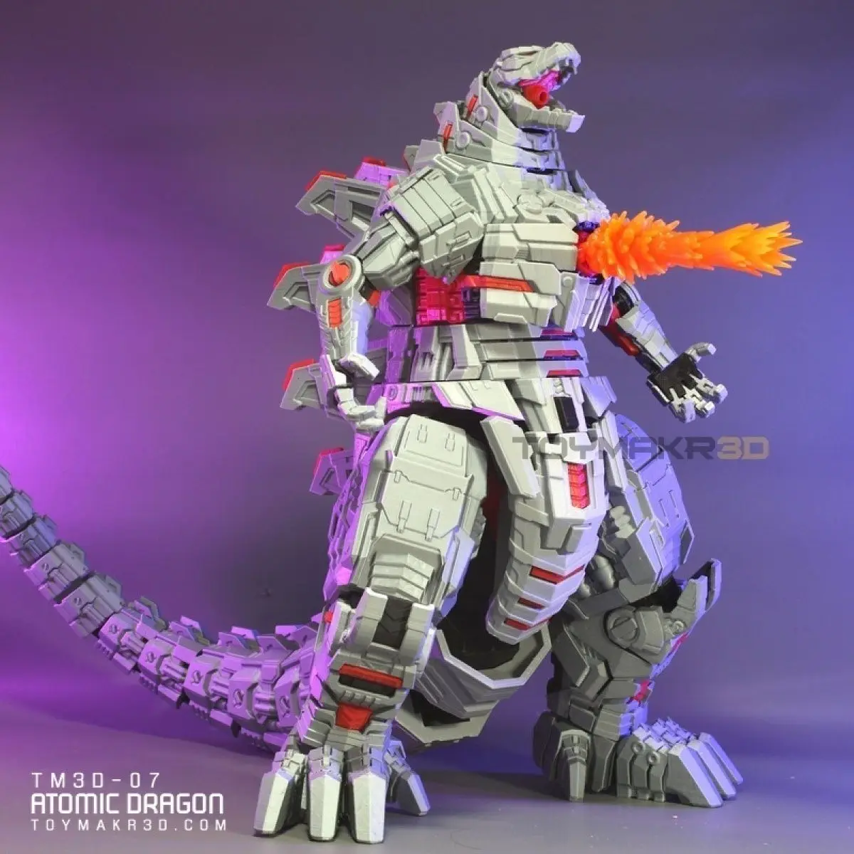 Mecha Godzilla 3D Printed Dinosaur, Full Articulated Joints Model Toy - view 3