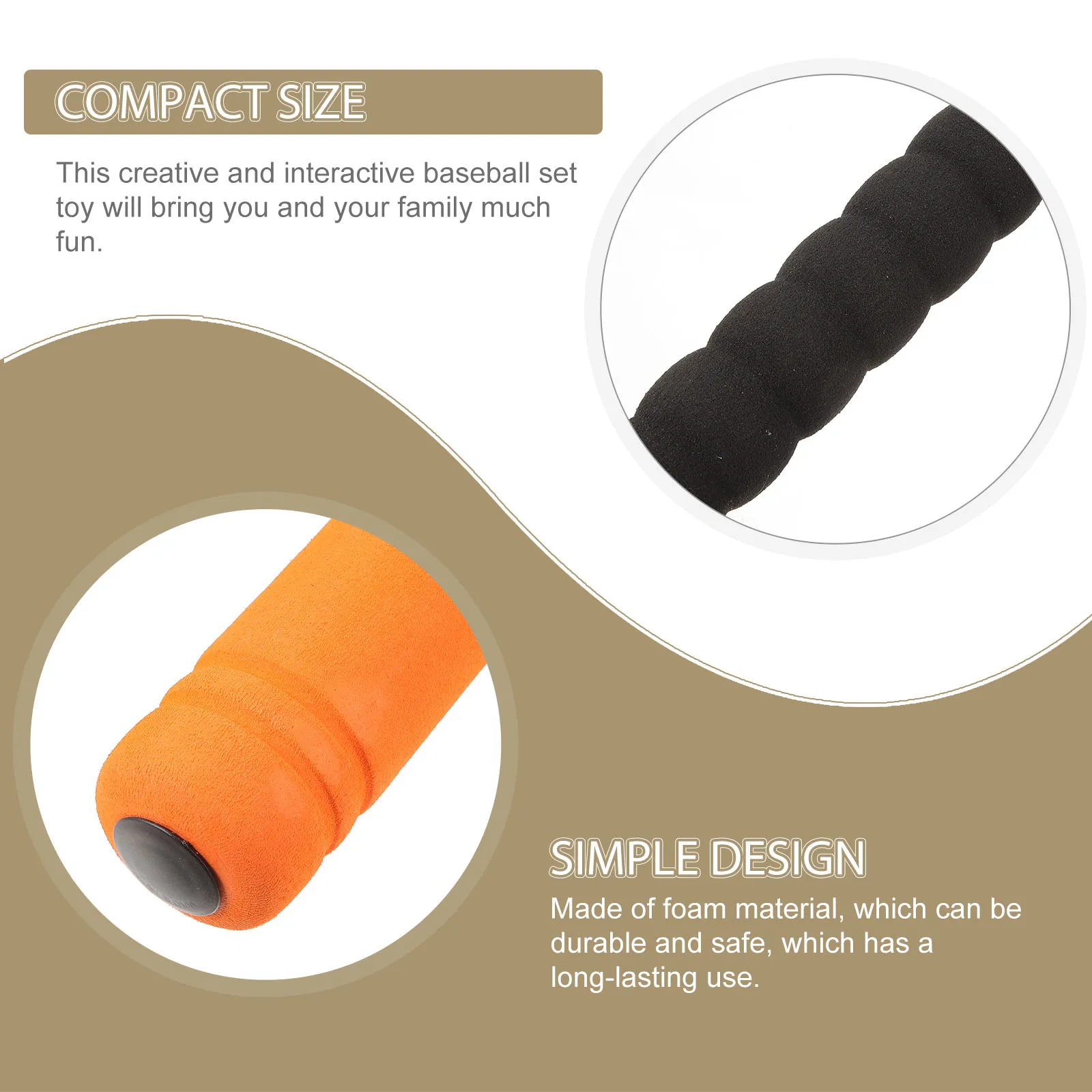 1 set 1 Set Foam Bat For Teenagers Outdoor Training Wear-Resistant Baseball Set Fun Yard Equipment Baseball For