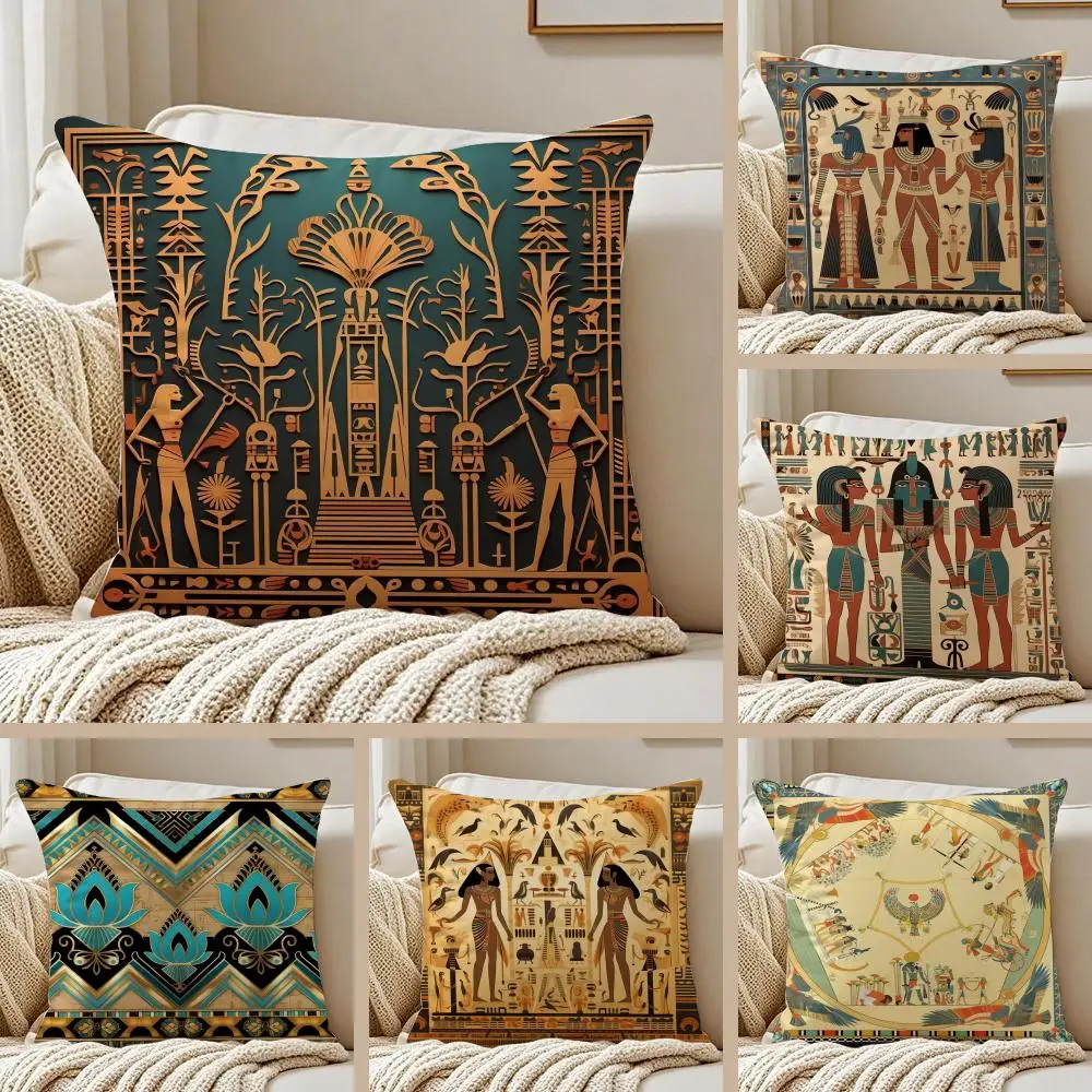 Mystical Ancient Art E-Egypt pharaoh Cushion Cover Pillowcase Anti-dustmite living Room Sofa Decor Cushion Room