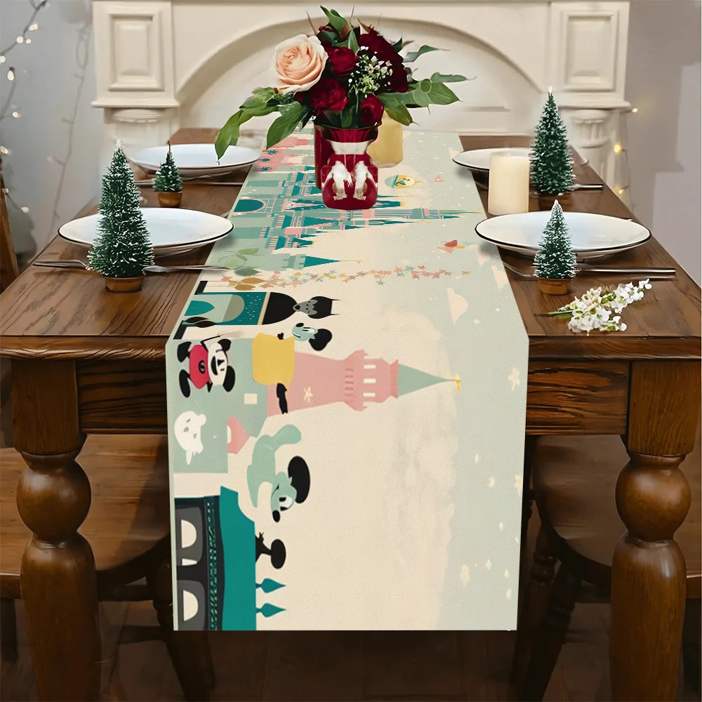 

1 Piece Disney Party Banner and Table Runner - Featuring Cinderella Castle Design, Suitable for Restaurants, Home, Dinner Parties, Pastoral Style Decoration, Autumn Parties