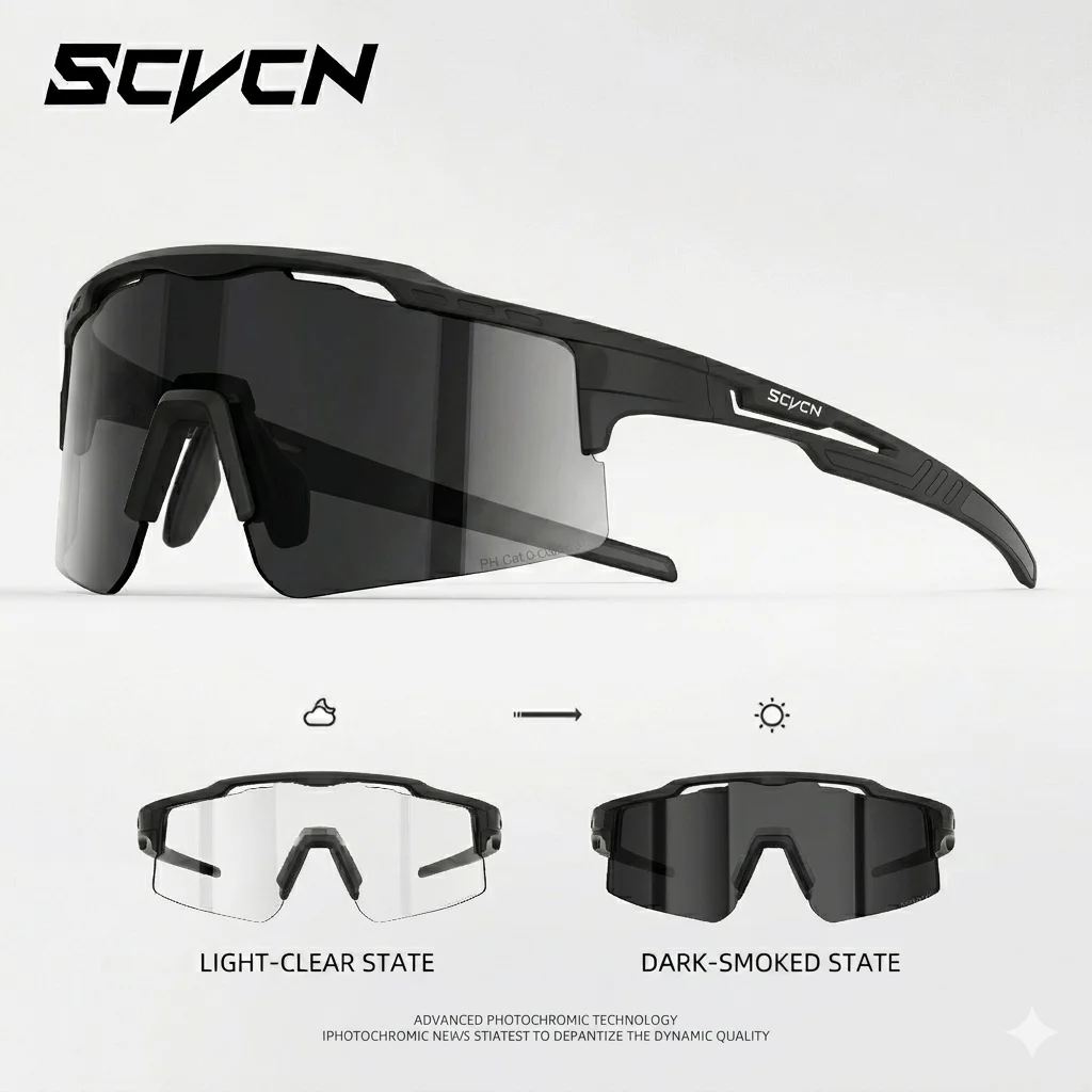 

SCVCN Photochromic Cycling Glasses Sunglasses for Women Sports Hiking Eyewear MTB Mountain Goggles Men Bicycle Road Bike 2026