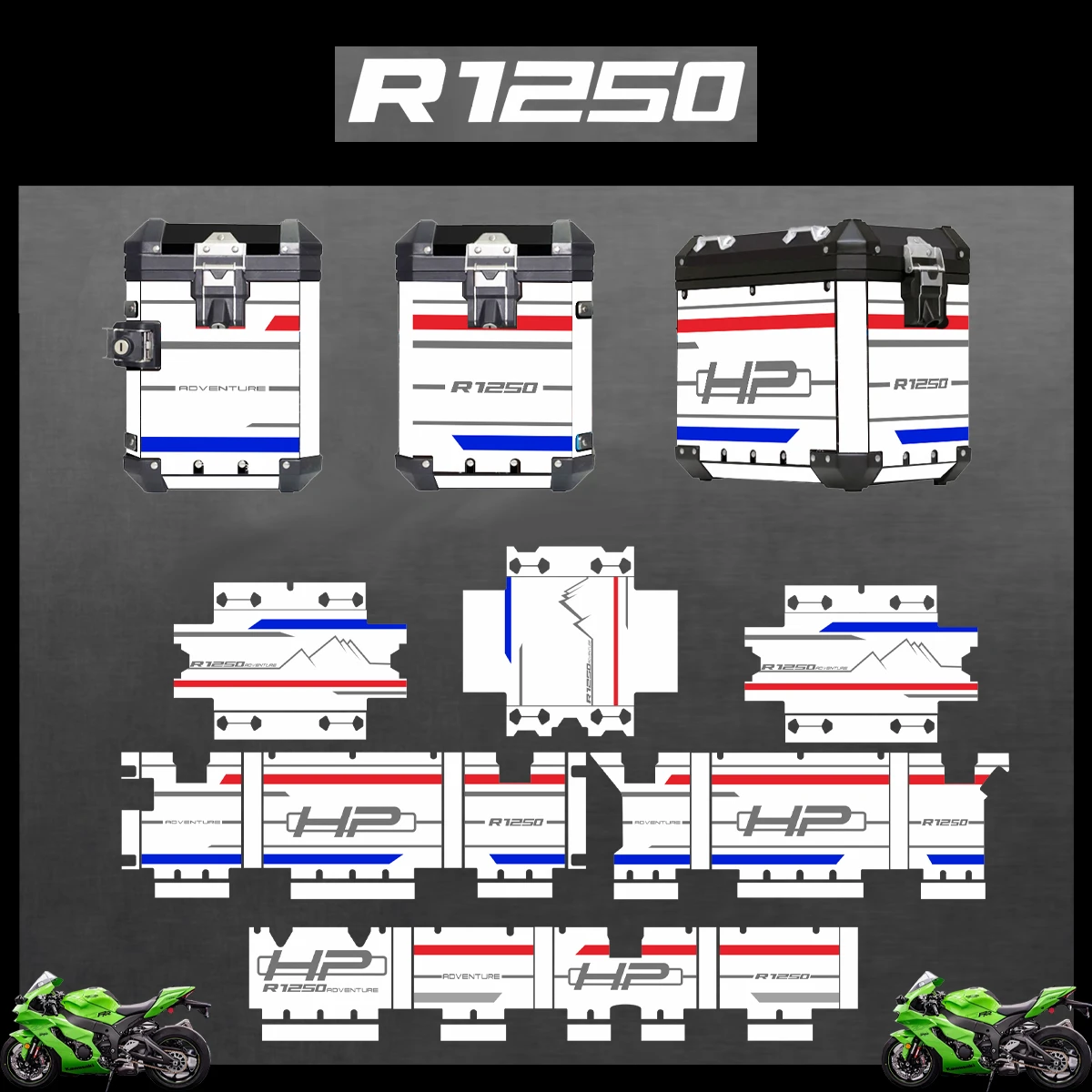 

Motorcycle Stickers For BMW R1250GS R1250 GS 2004-2023 2022 2021 ADV Decorative Alloy Box Sticker Decal Set aluminium pannier