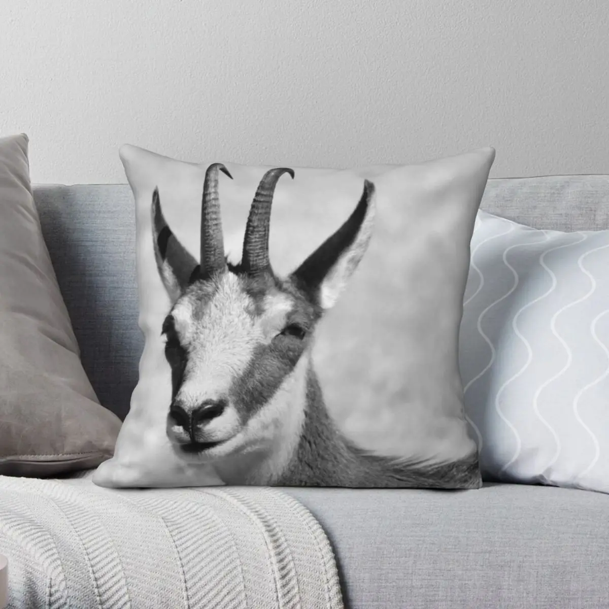 

Chamois Square Pillowcase Polyester Linen Velvet Printed Zip Decorative Pillow Case Home Cushion Case 45x45