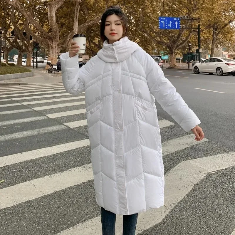 Cappotto invernale in cotone 2025 Cappotto imbottito in cotone stile coreano di media lunghezza da donna