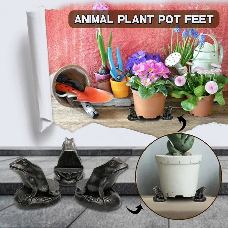 Animal Plant Pot Foot Flower Pot Support Resin Craft Decoration Set Of 3 Outdoor Statue Garden Pot Planter Feet Planter Support