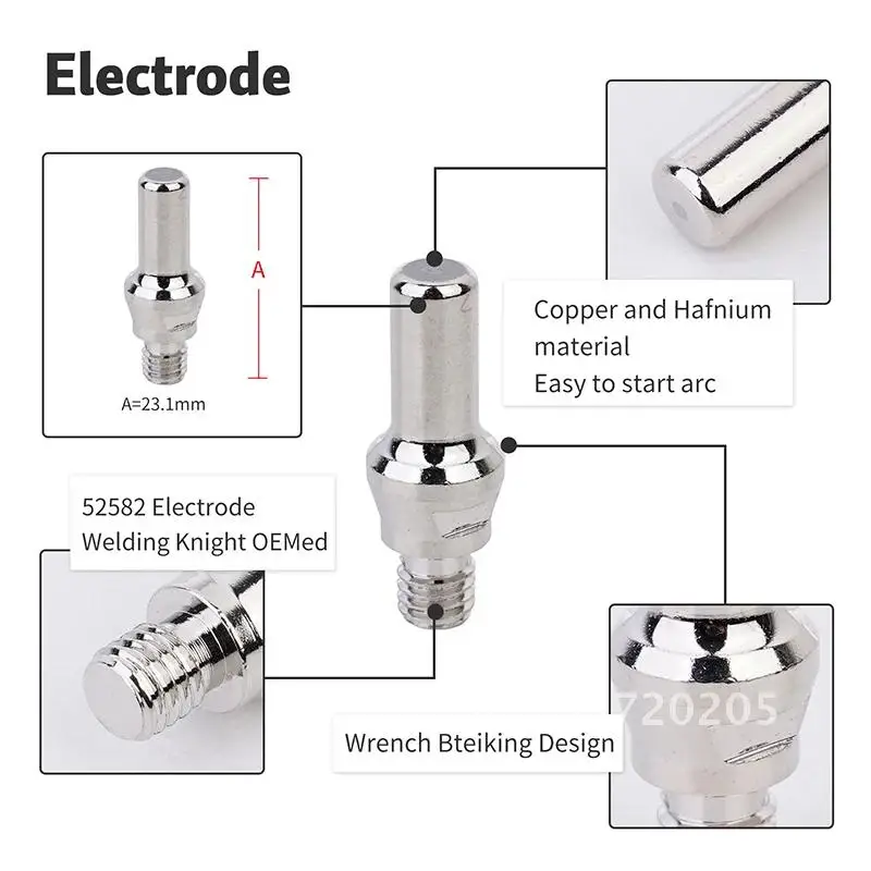 23Pcs IPT-60 Plasma Cutting Torch Nozzle Tip 1.0mm 0.039''  & Electrode Swirl Ring Kit