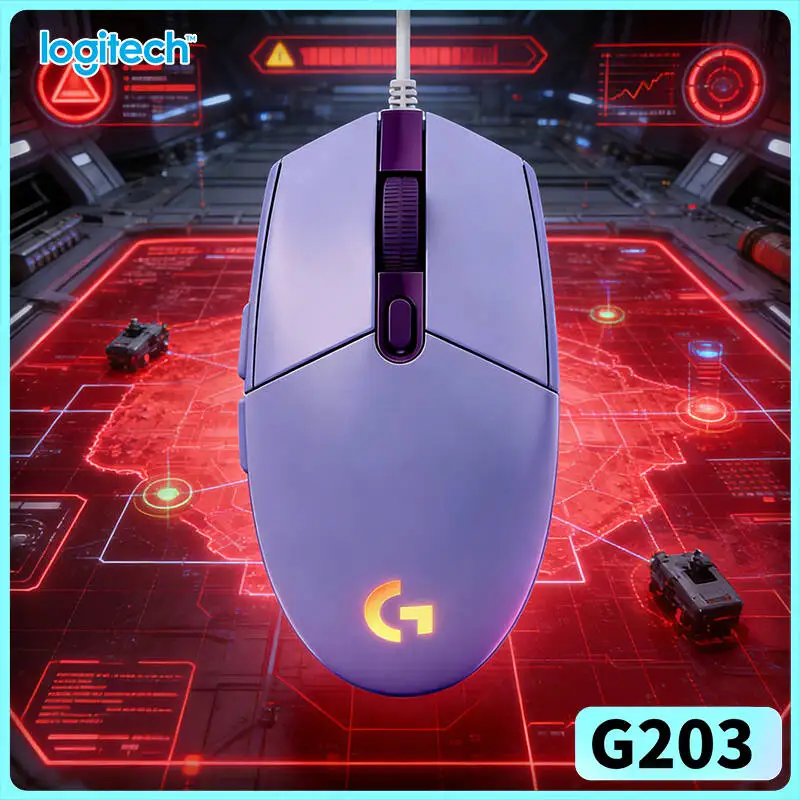 

Игровая проводная мышь Logitech G203, 200-8000 DPI, LIGHTSYNC RGB, 6 кнопок, отклик 1 мс, кабель 2,1 м, 85 г, надежная.