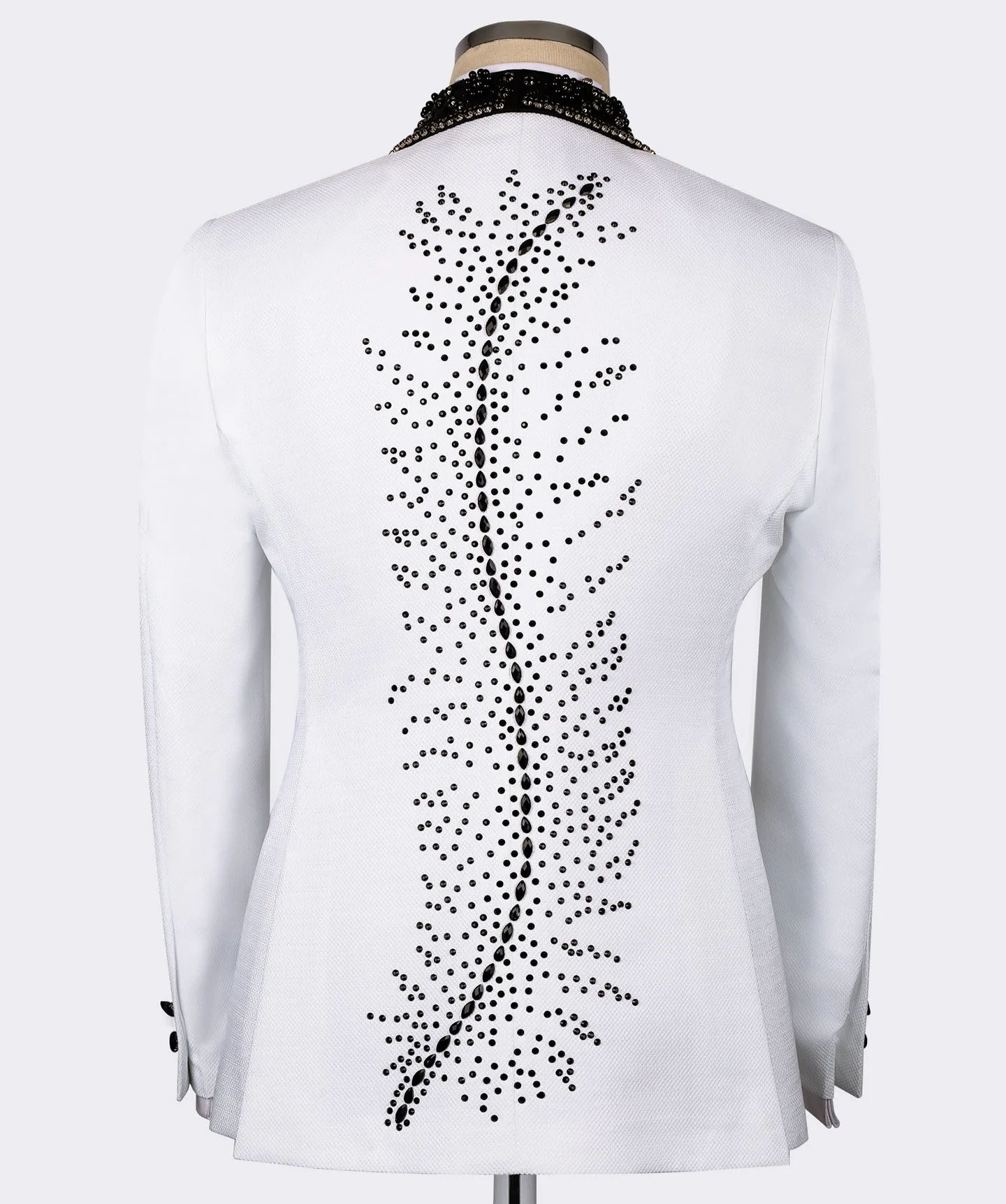 Luxury Beaded Wedding Tuxedos Shawl Lapel 1 Pcs Jacket Men Suit Handsome One Button Evening Party Grooms Suits  Customized