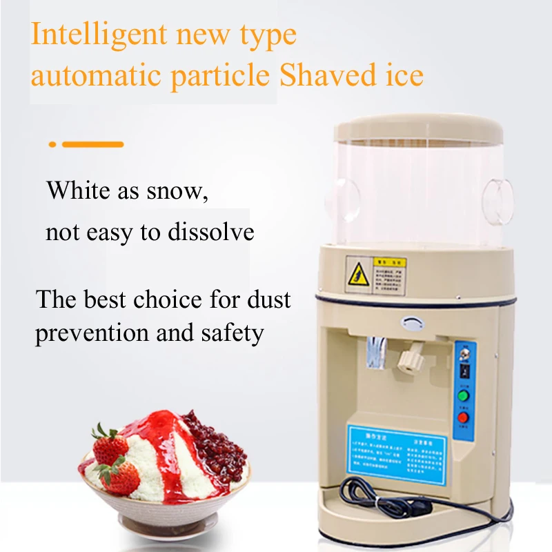 

Commercial Snow Cone Machine Shaved Ice Machine 480kg/h Milk Tea Shop Cafeteria Seafood Market Electric Ice Crusher Shaver