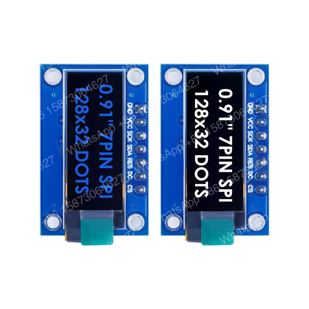 20-個-wavgat-ssd1306-7pin-091-インチ-128x32-spi-oled-モジュール-091-インチ-oled-ディスプレイモジュール-ホワイト-ブルー-oled-スクリーンボード-arduino-用