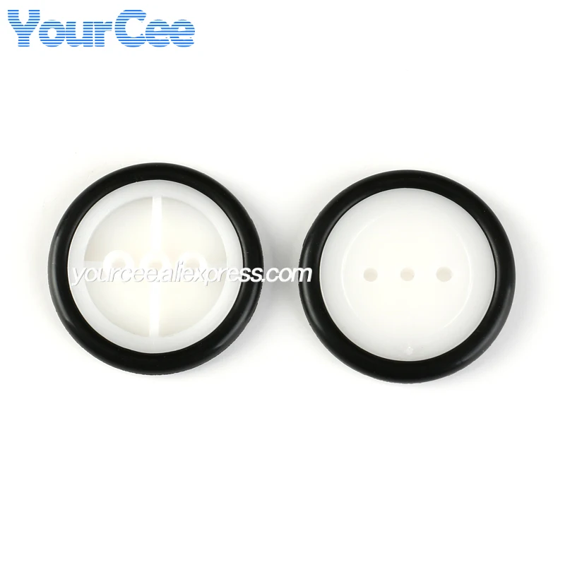 20pcs/1pc Small Smart Car Tire Chassis Plastic Robot Rubber Chassis Wheel for  single chip microcomputer Toy car tires
