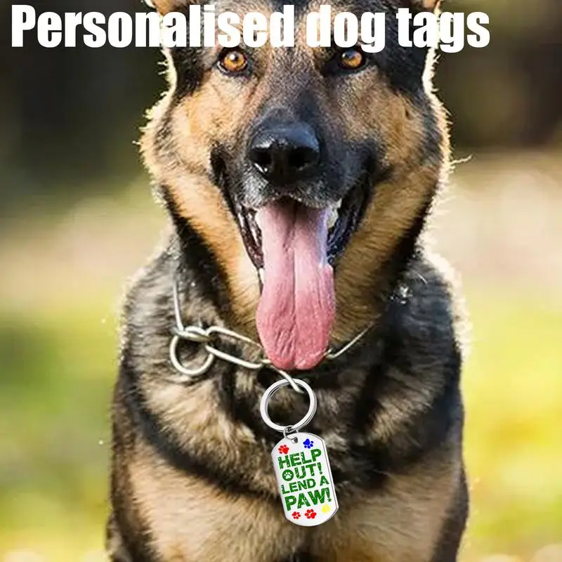 Custom Dog Tags Rectangle Stainless Steel Identification Pet Tags Lightweight Front And Back Rust-proof Dog Tags For Small Cats