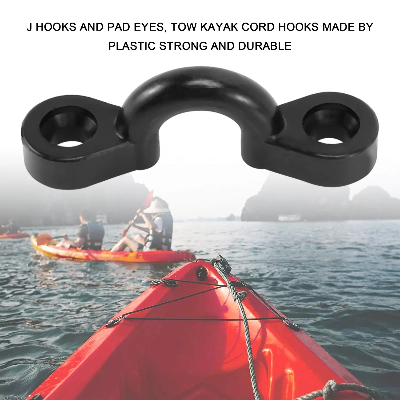 Kajak Pad Eye Kit Kajak Nylon Bungee Deck Loop Loop Met Haken Clips Schroeven Klinknagels Koord Einde Haken Voor Kajaks Kano Boten